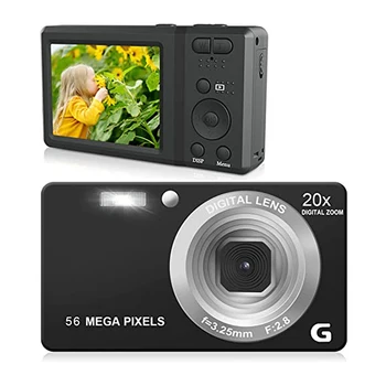 Портативная Цифровая Камера 4K HD 56-Мегапиксельная Видеокамера С Автоспуском 2,7-Дюймовый ЖК-дисплей С Автоматической Фокусировкой и 20-кратным Зумом Видеокамера С защитой От Встряхивания