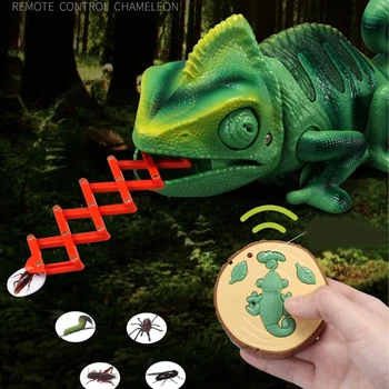 Радиоуправляемые животные Игрушки Ящерица-хамелеон Интеллектуальная игрушка-динозавр Игрушка с дистанционным управлением Электронная модель робота-рептилии для детских подарков