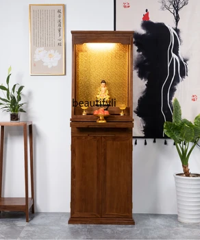 Шкаф для одежды в китайском стиле, массивный деревянный алтарь, шкаф для Будды, стол для домашнего поклонения, шкаф для бога богатства.